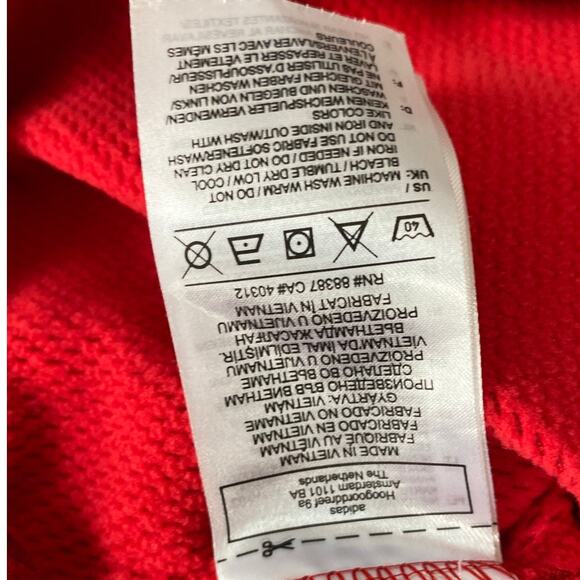 ADIDAS BASEBALL Long Sleeve Red Gray Athletic Top Men Large - Picture 5 of 5